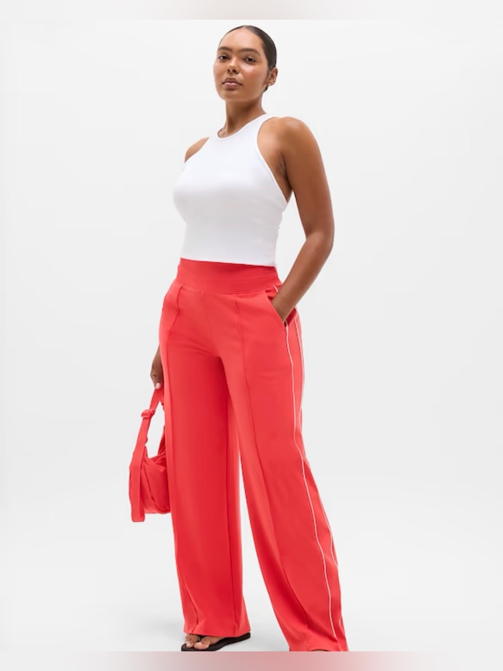 Venice Pintuck High Rise Wide Leg Pant in Siren/Pearl Sz L